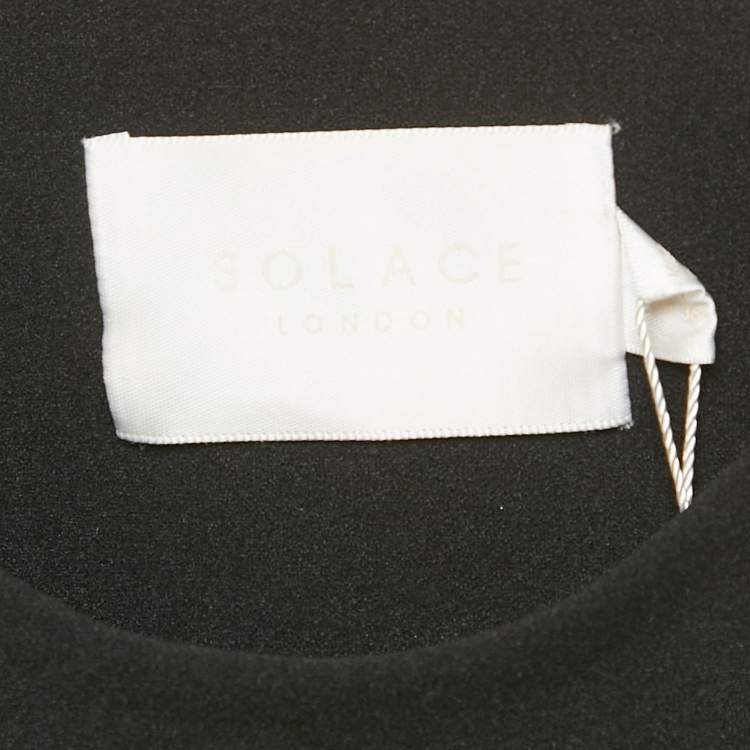 Pre Owned Solace London Black Crepe Keziah Bodysuit S