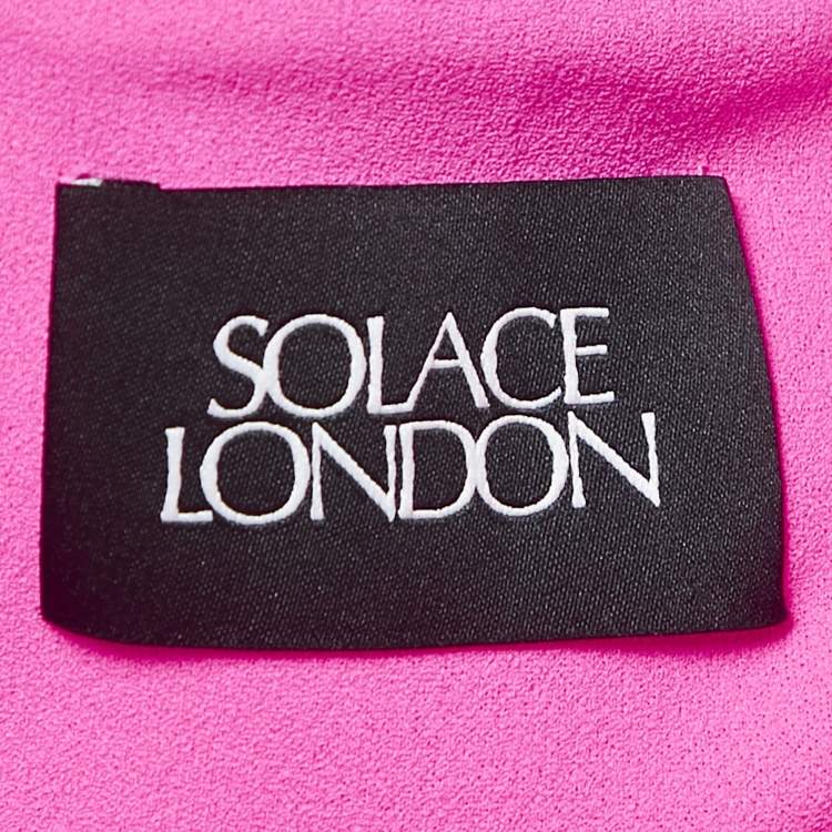 Pre Owned Solace London Pink Crepe Strapless Long Dress M