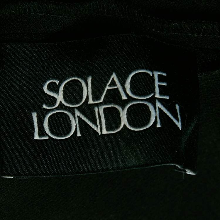 Pre Owned Solace London Monochrome Crepe Nia Maxi Dress S