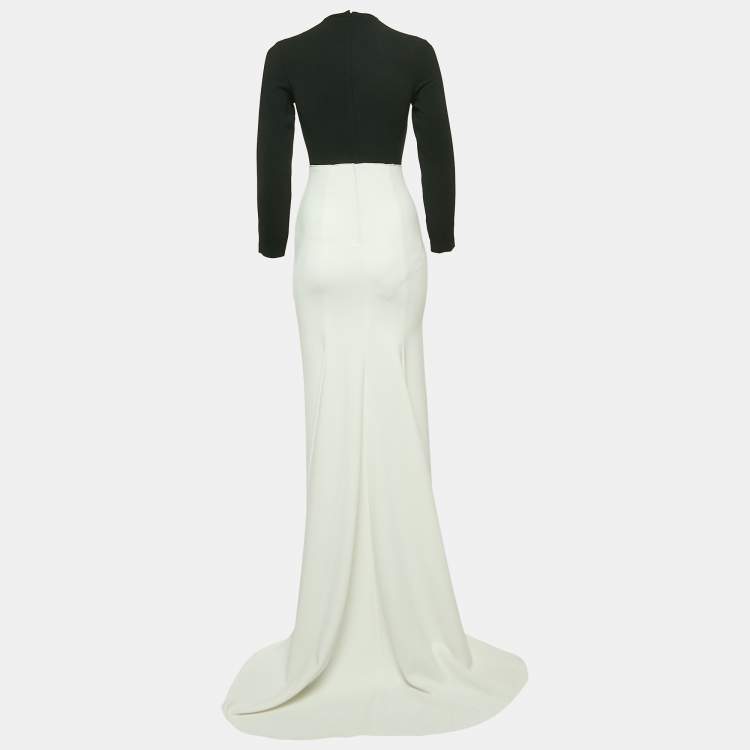 Pre Owned Solace London Monochrome Crepe Nia Maxi Dress S