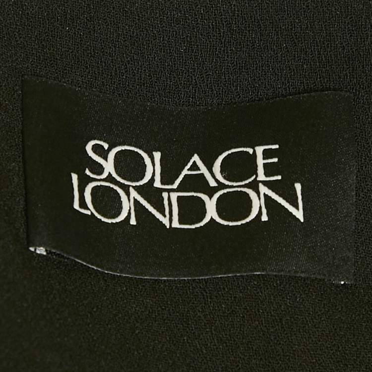 Pre Owned Solace London Black Crepe The Demi One-Shoulder Maxi Dress M