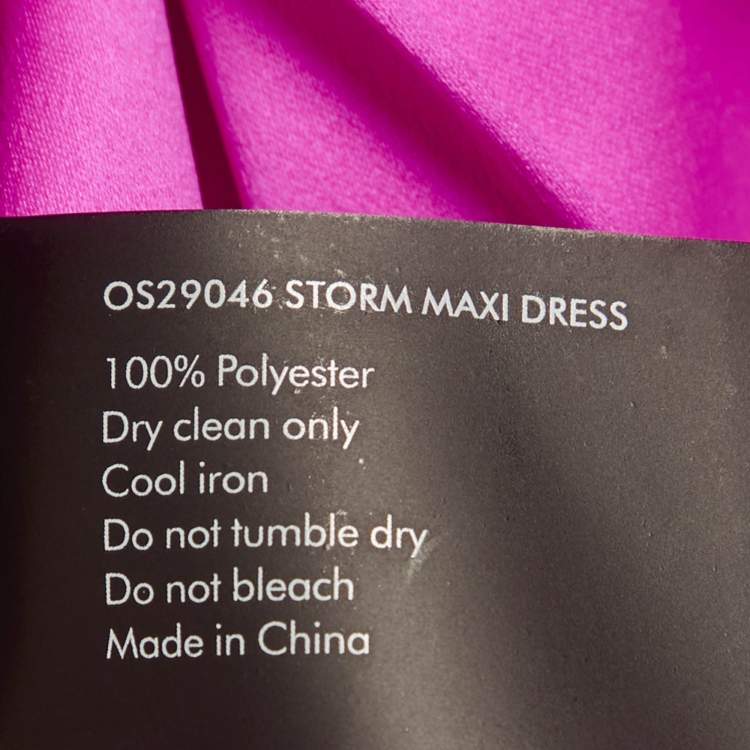 Pre Owned Solace London Pink Satin Storm Maxi Dress L