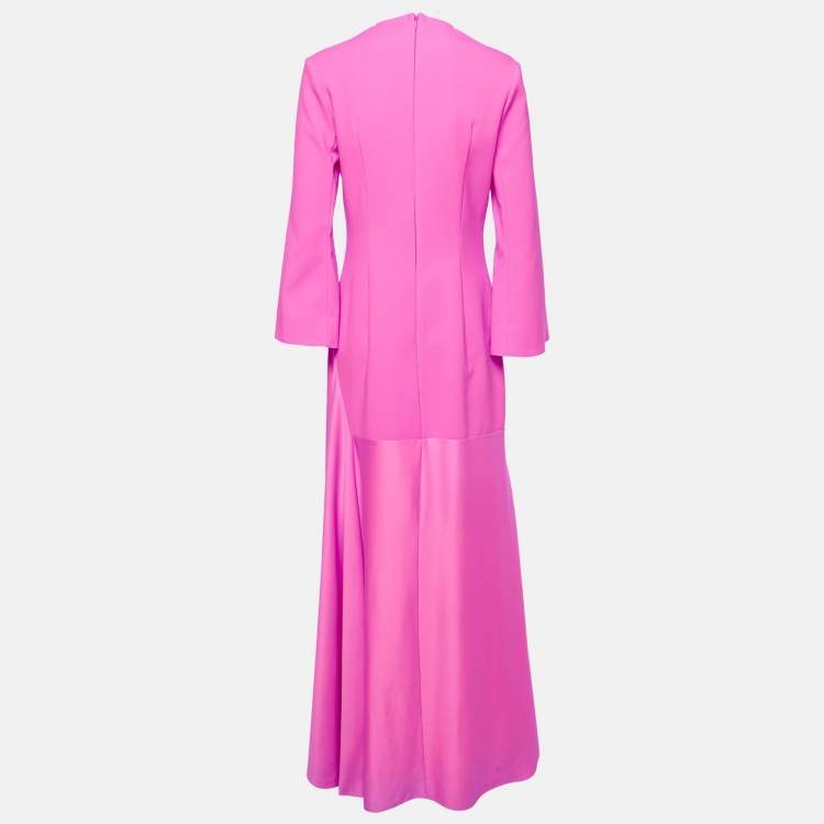 Pre Owned Solace London Pink Satin Storm Maxi Dress L