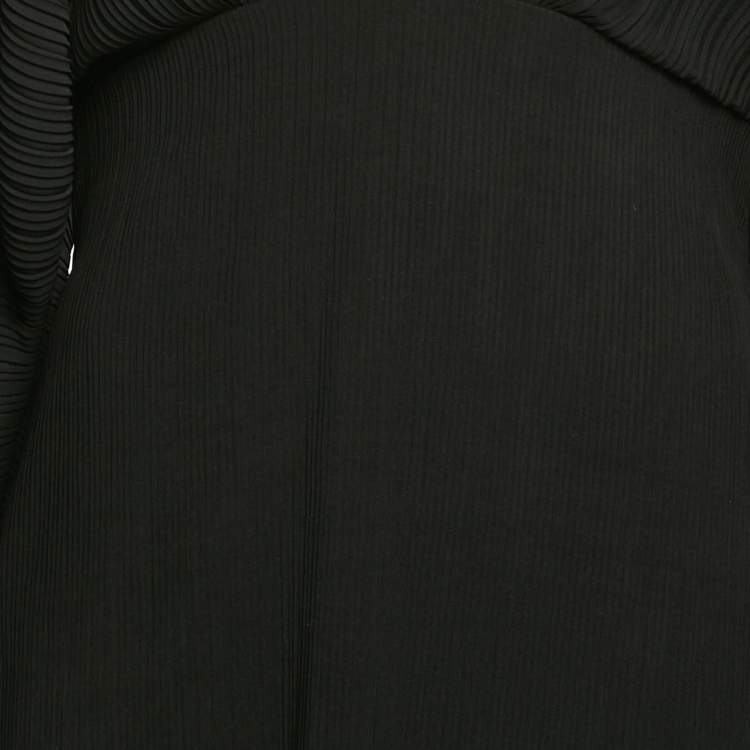 Pre Owned Solace London Black Plisse V-Neck Oxana Maxi Dress L