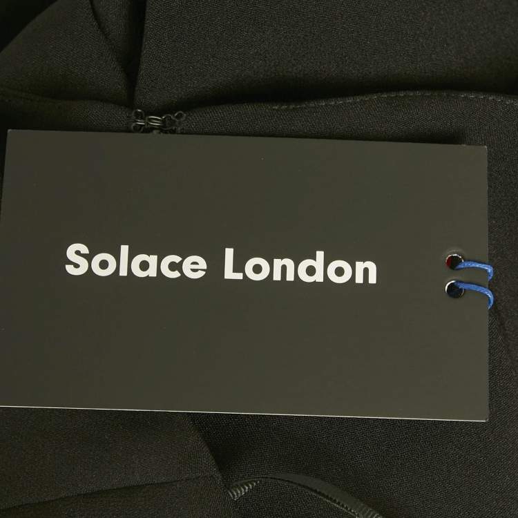 Pre Owned Solace London Black Crepe Danette Long Dress S