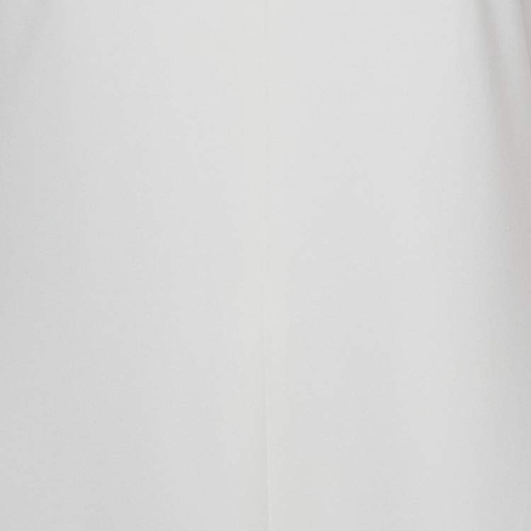 Pre Owned Solace London White Crepe & Satin Neck Detail Dahlia Maxi Dress L