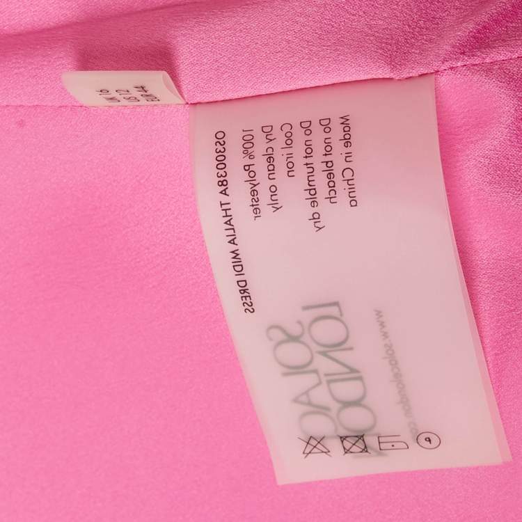 Pre Owned Solace London Pink Crepe Corset Thalia Midi Dress L
