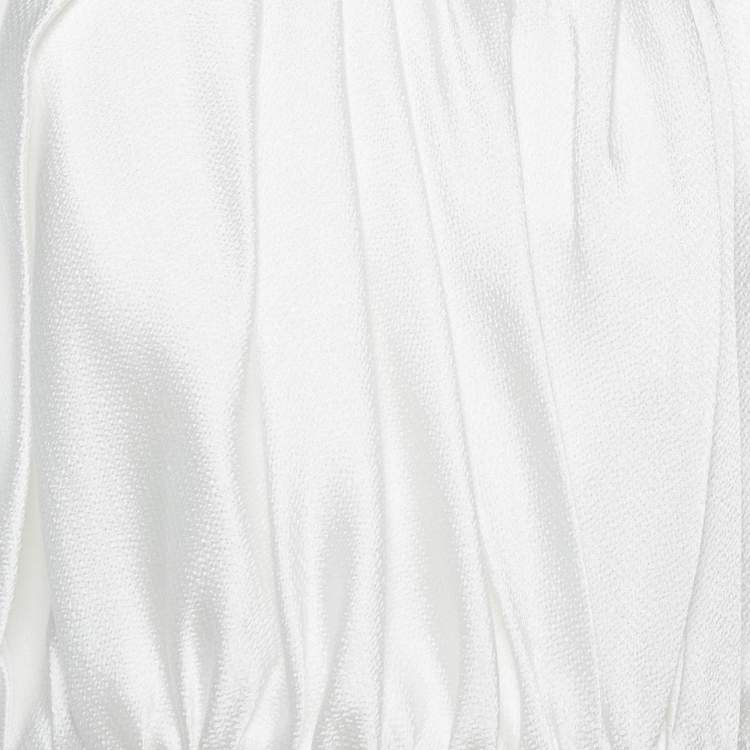 Pre Owned Solace London White Textured Satin Ayla Top M
