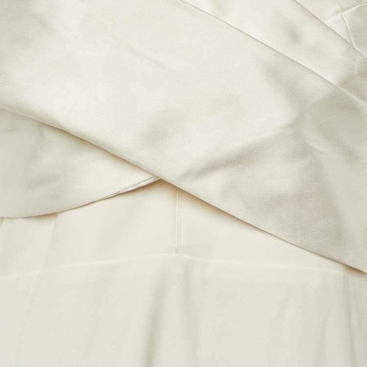 Pre Owned Solace London Ivory Crepe The Rhea Maxi Dress L
