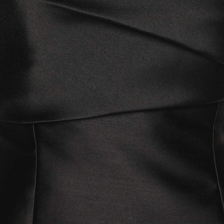 Pre Owned Solace London Black Satin Meyer Midi Dress S