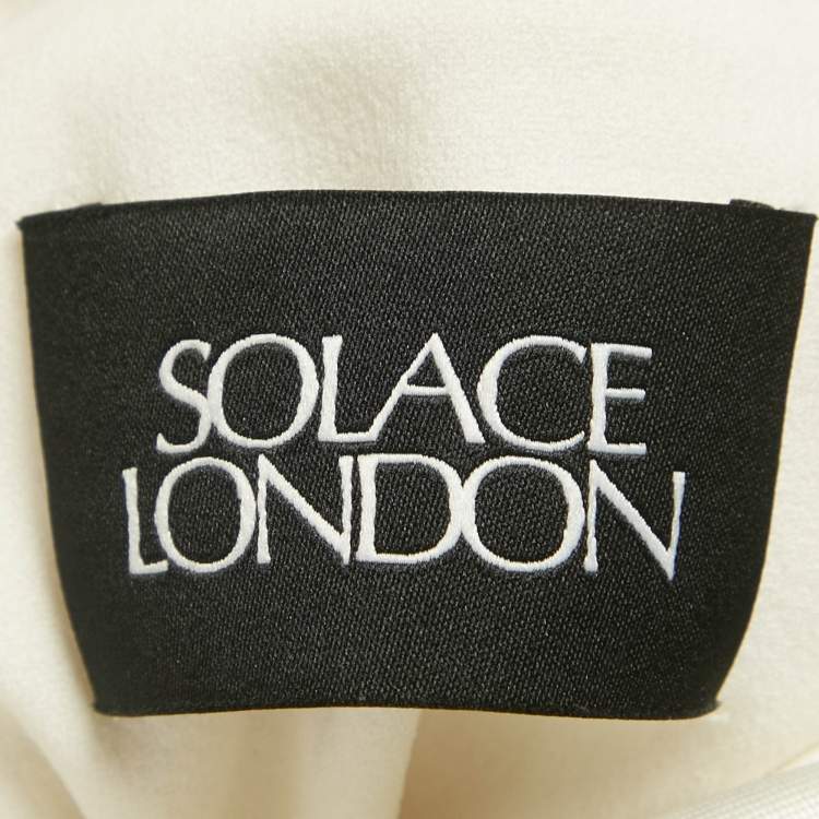 Pre Owned Solace London White Stretch Crepe and Satin Moore Maxi Dress M