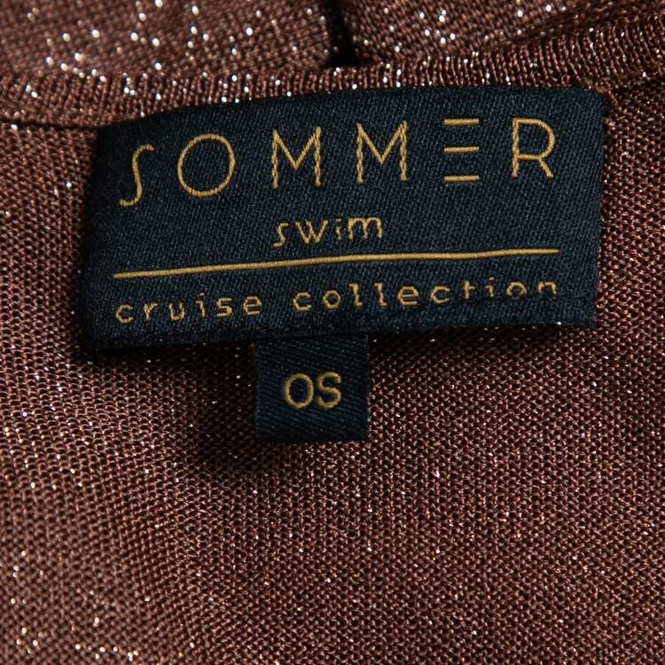 Pre Owned  Sommer Swim Brown Lurex Knit 3 Piece Set One Size