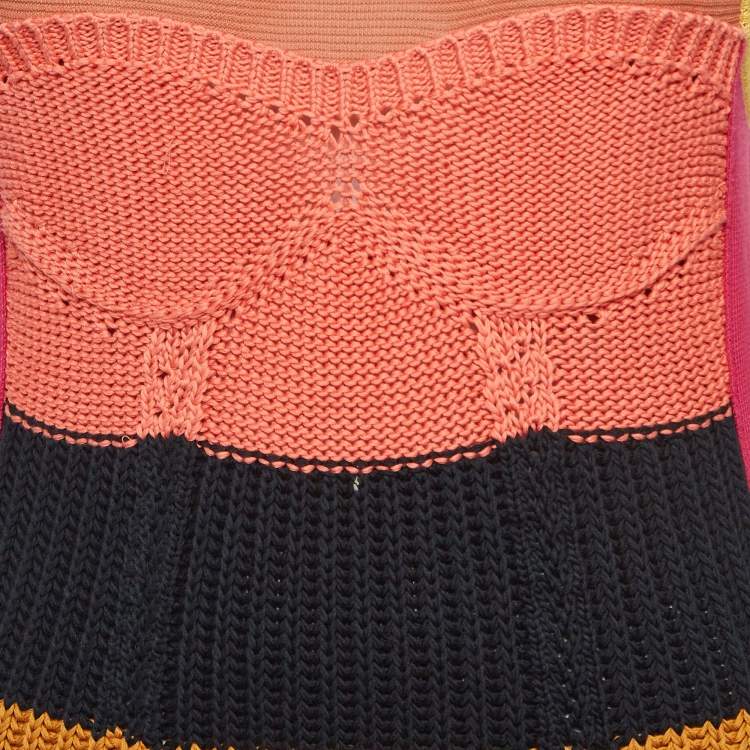 Pre Owned Sonia Rykiel Multicolor Rib Knit Sleeveless Mini Dress XS