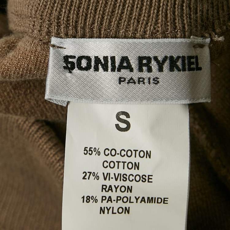 Pre Owned Sonia Rykiel Grey Velvet Wide-Leg Trousers S