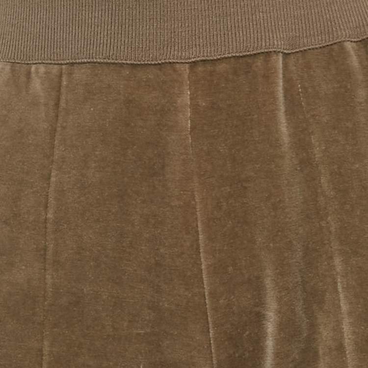 Pre Owned Sonia Rykiel Grey Velvet Wide-Leg Trousers S
