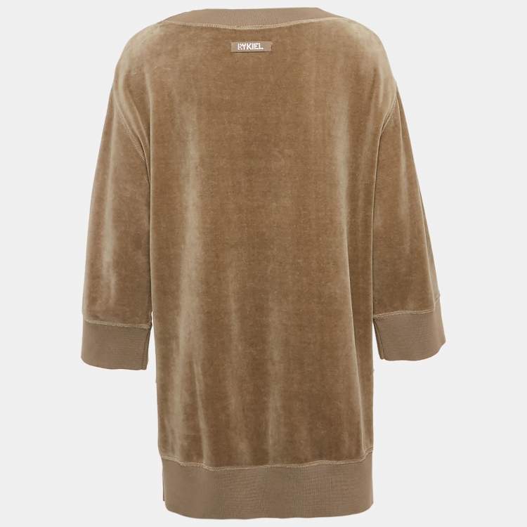 Pre Owned Sonia Rykiel Grey Cat Applique Velvet Sweatshirt S