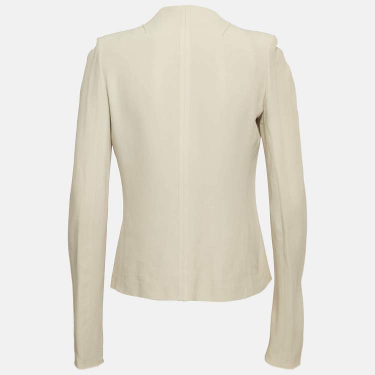 Pre Owned Sonia Rykiel Cream Crepe Sailor Button Jacket L
