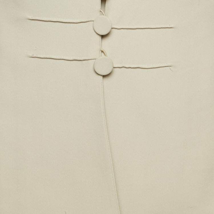 Pre Owned Sonia Rykiel Cream Crepe Sailor Button Jacket L