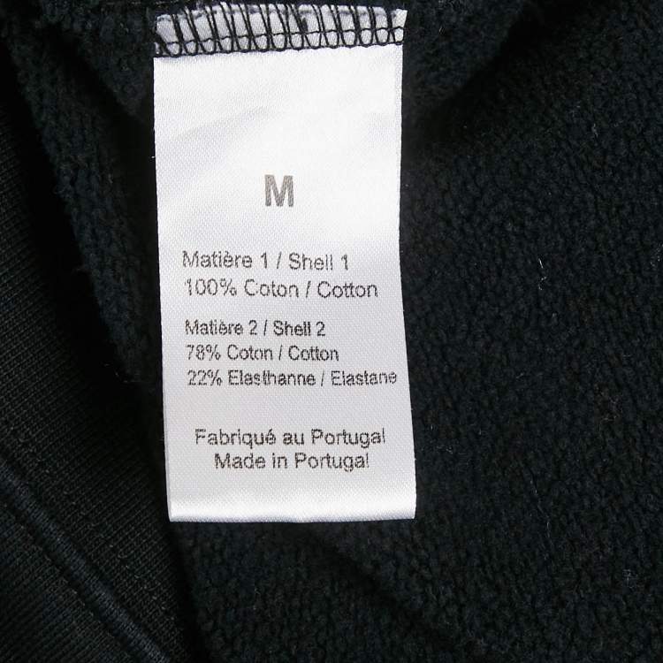 Pre Owned Sonia Rykiel Black Logo Trim Cotton Knit Hoodie M