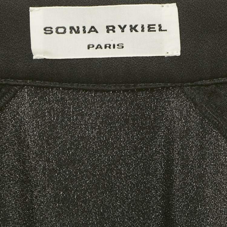 Pre Owned Sonia Rykiel Black Crystal Embellished Crepe Maxi Dress M