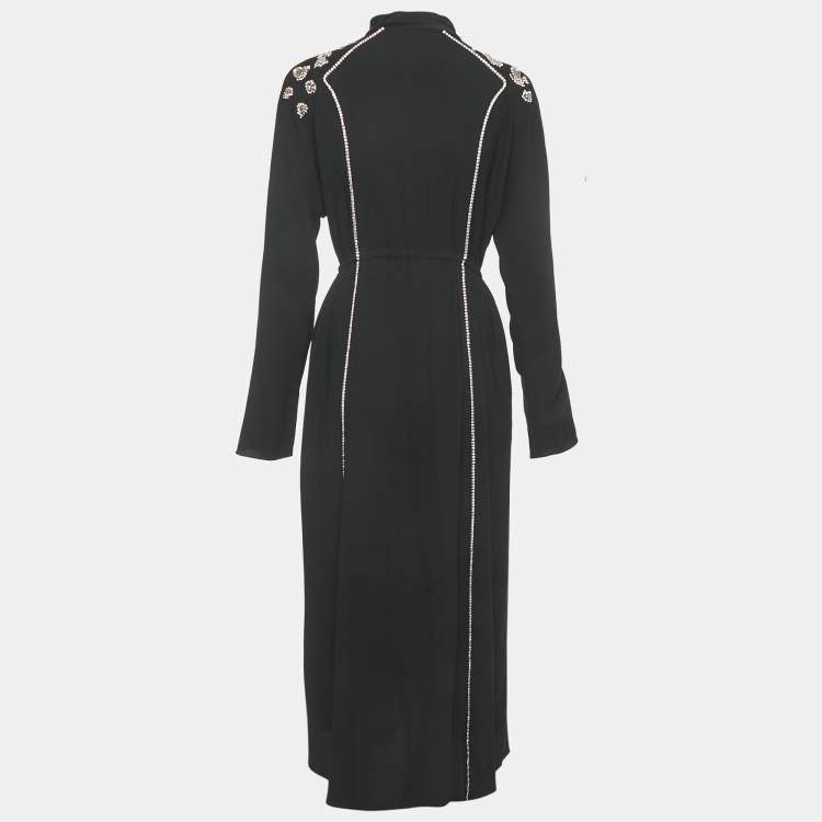 Pre Owned Sonia Rykiel Black Crystal Embellished Crepe Maxi Dress M
