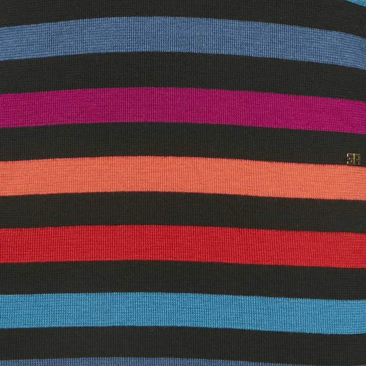 Pre Owned Sonia Rykiel Multicolor Stripe Wool Long Sleeve Sweater XL