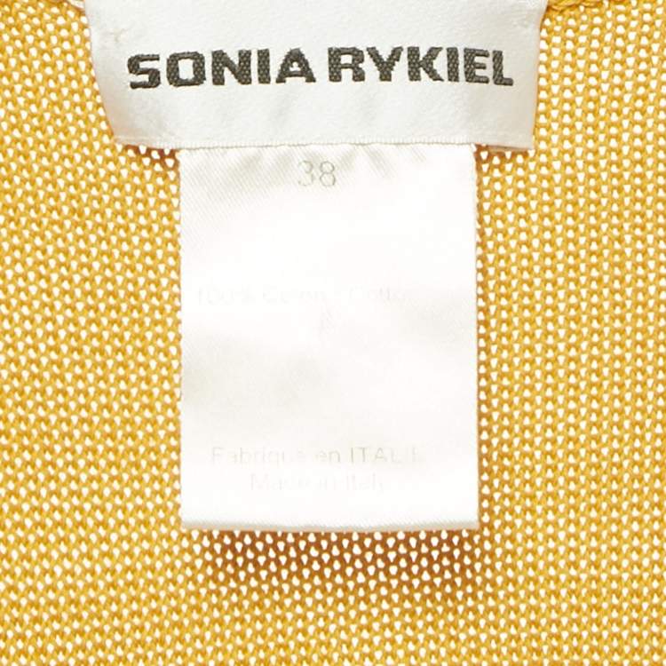 Pre Owned Sonia Rykiel Yellow Knit Sleeveless Jumpsuit M