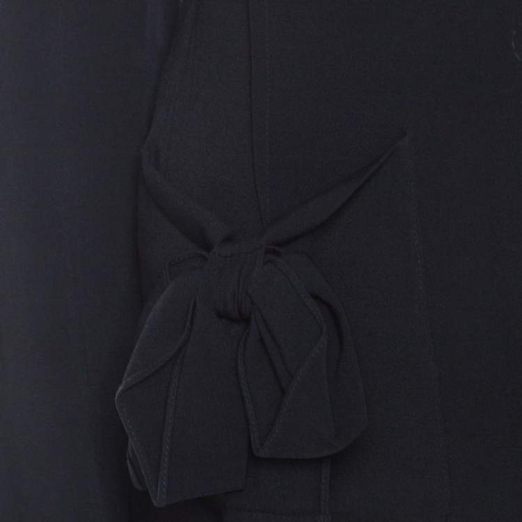 Pre Owned Sonia Rykiel Black Crepe Bow Pocket Detail Jacket  L
