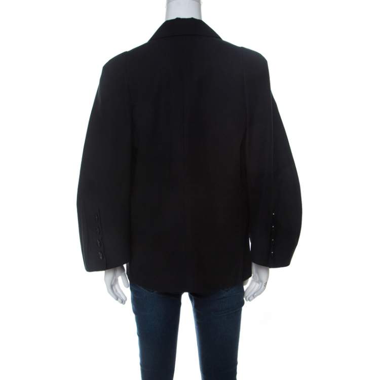 Pre Owned Sonia Rykiel Black Cotton Wide-Bell Sleeve Blazer L