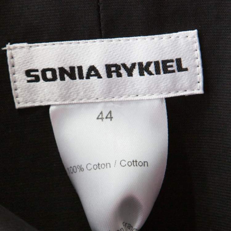Pre Owned Sonia Rykiel Black Cotton Wide-Bell Sleeve Blazer L