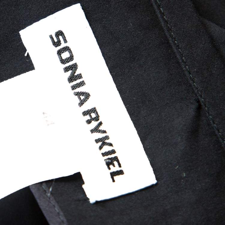 Pre Owned Sonia Rykiel Black Cotton Belted Pant Suit L