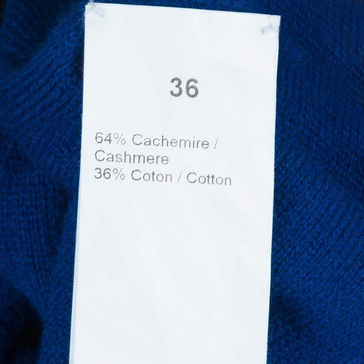 Pre Owned Sonia Rykiel Blue Knit Short Sleeve Embellished Tie Detail Top S