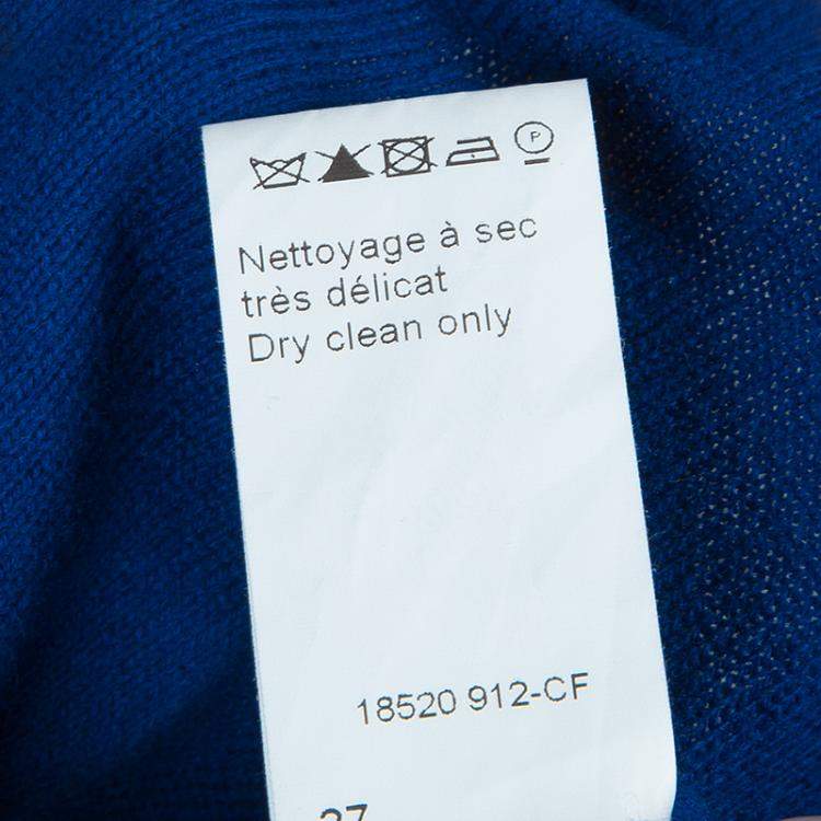 Pre Owned Sonia Rykiel Blue Knit Short Sleeve Embellished Tie Detail Top S