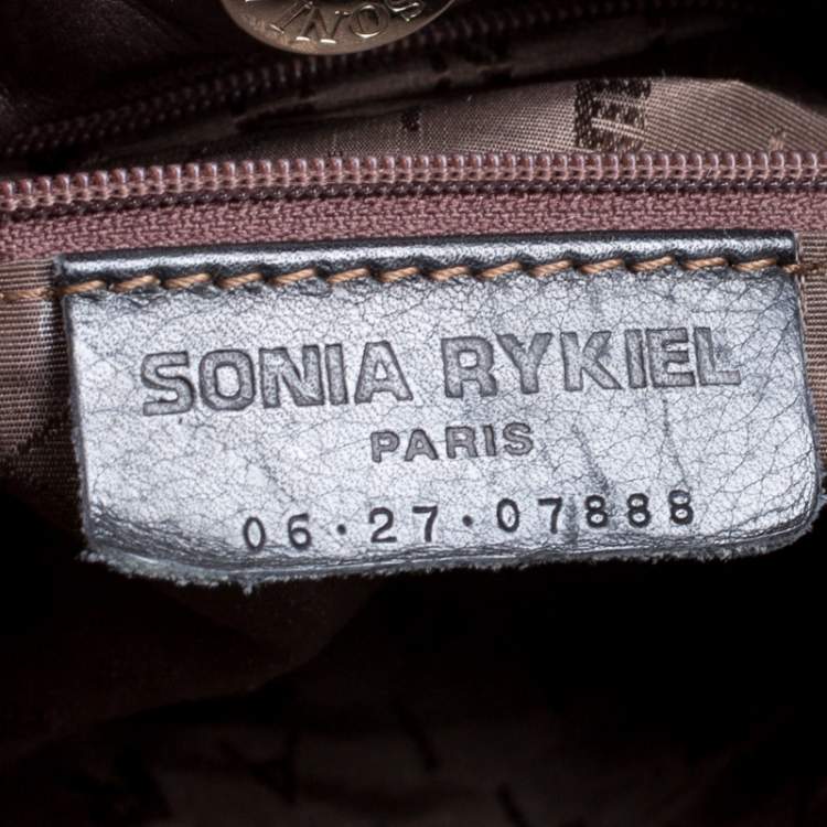 Pre Owned Sonia Rykiel Dark Brown Leather Studded Satchel