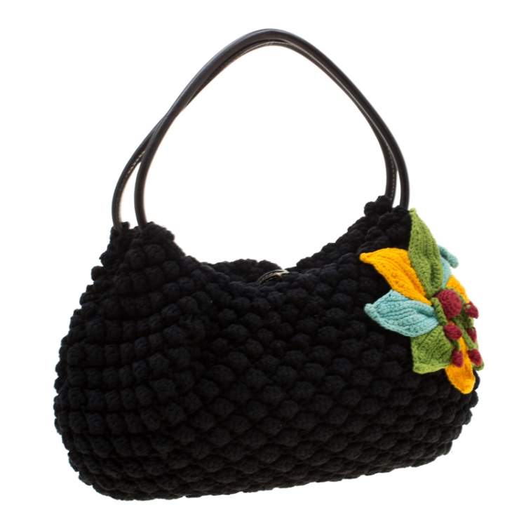Pre Owned Sonia Rykiel Multicolor Floral Crochet Hobo