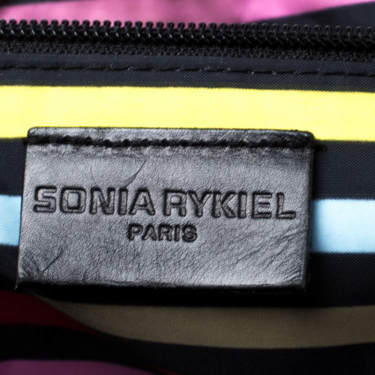 Pre Owned Sonia Rykiel Black Nylon Drawstring Shoulder Bag