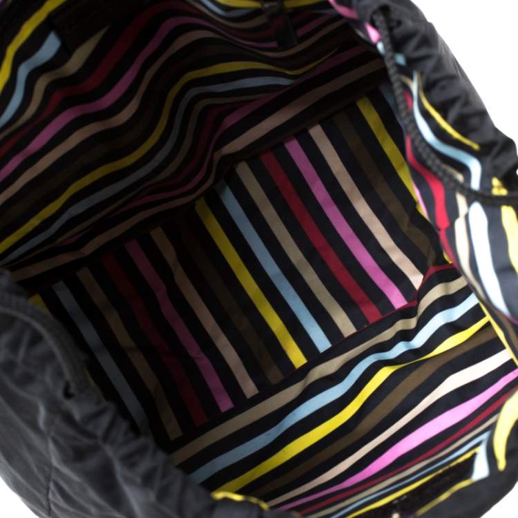 Pre Owned Sonia Rykiel Black Nylon Drawstring Shoulder Bag