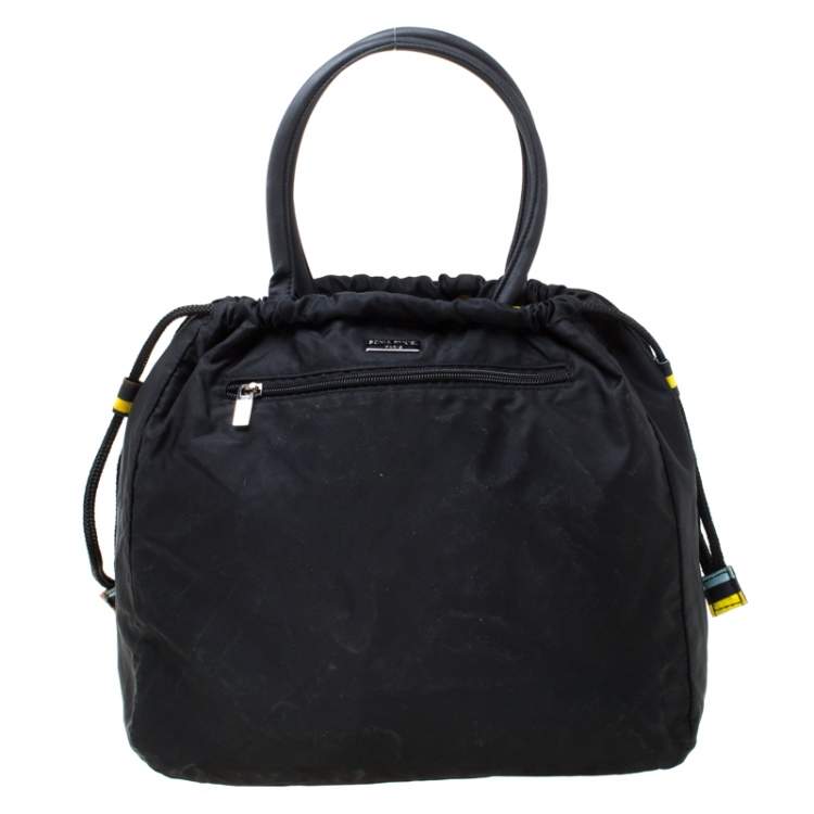Pre Owned Sonia Rykiel Black Nylon Drawstring Shoulder Bag