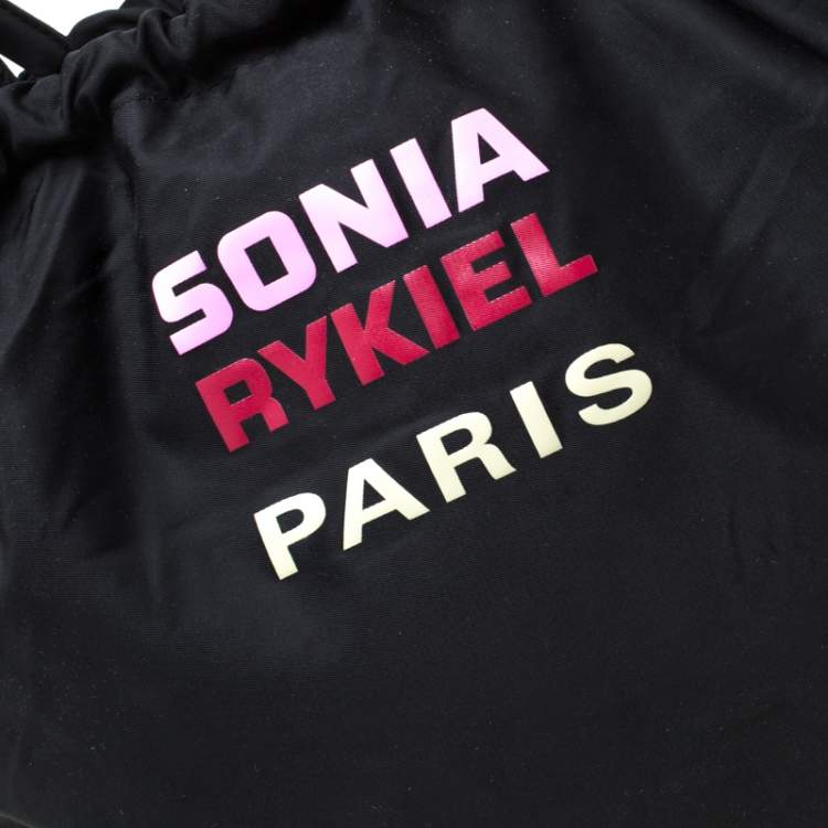 Pre Owned Sonia Rykiel Black Nylon Drawstring Shoulder Bag