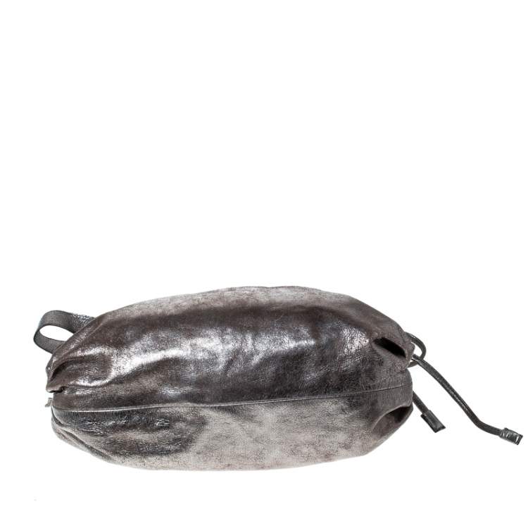 Pre Owned Sonia Rykiel Silver Leather Chain Embellished Shoulder Bag