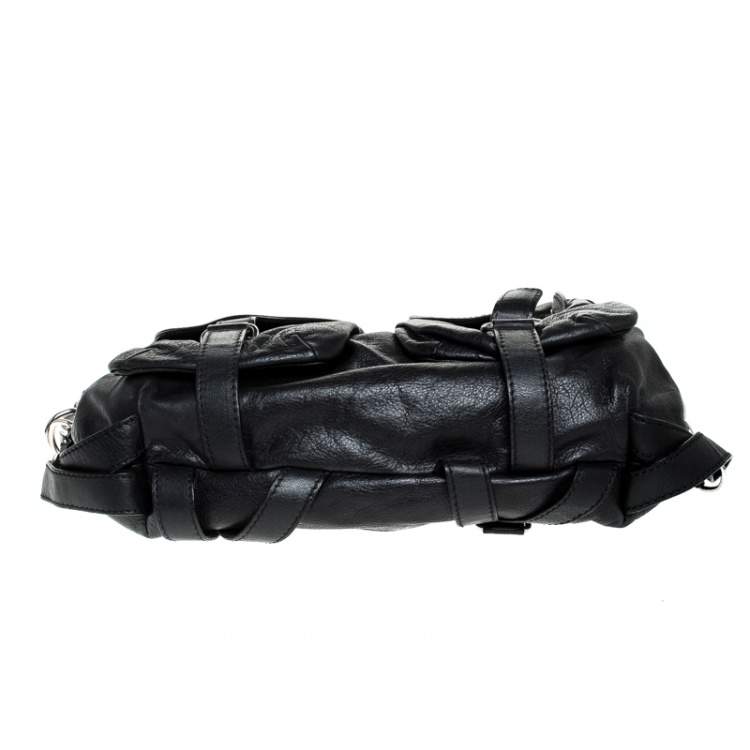 Pre Owned  Sonia Rykiel Black Leather Studded Shoulder Bag