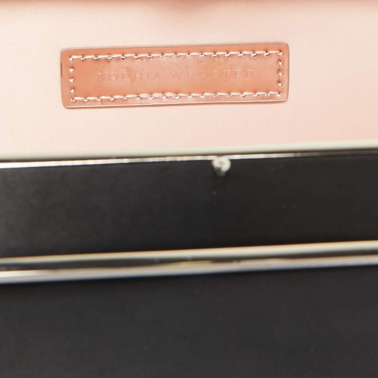 Pre Owned Sophia Webster Black/Silver Satin Clara Butterfly Box Chain Clutch