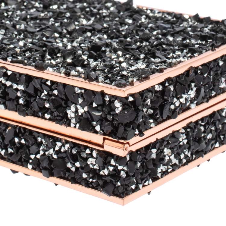 Pre Owned Sophia Webster Black Crystal Embellished Clara Box Clutch