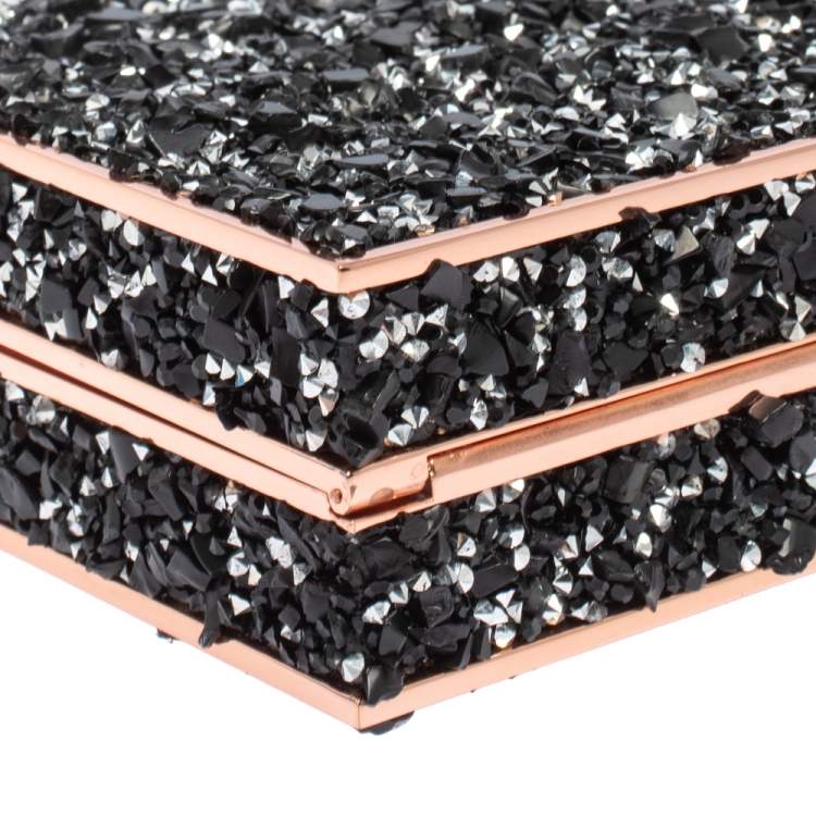 Pre Owned Sophia Webster Black Crystal Embellished Clara Box Clutch