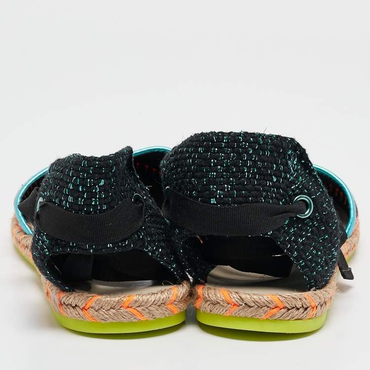 Pre Owned Sophia Webster Multicolor Fabric New Juana Ribbon Espadrille Flats Size 40