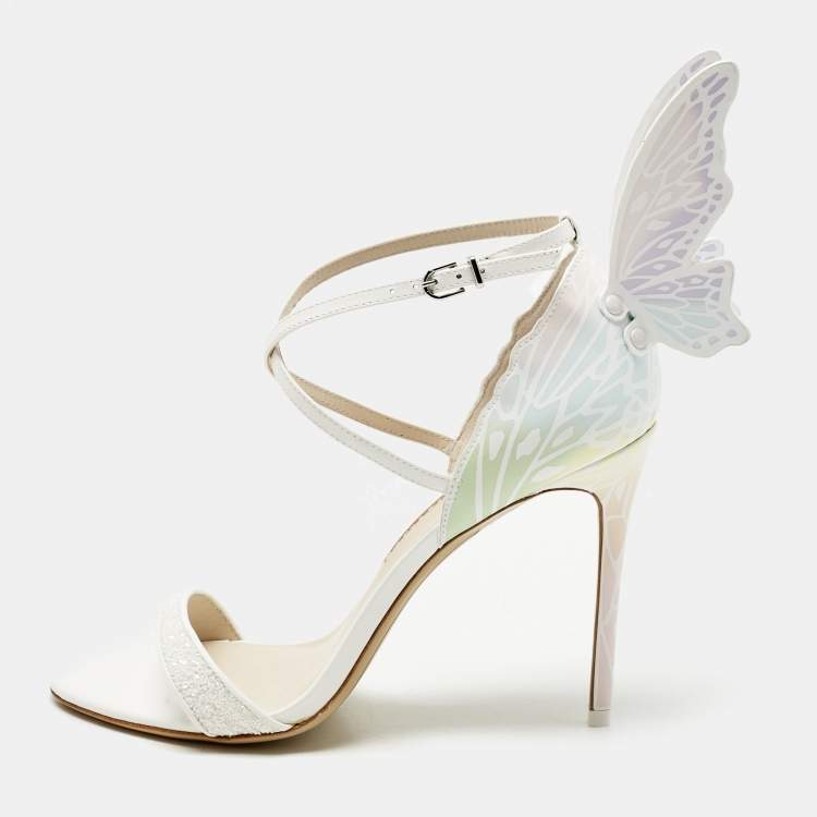 Pre Owned Sophia Webster Multicolor Patent Leather Chiara Butterfly Sandals Size 41