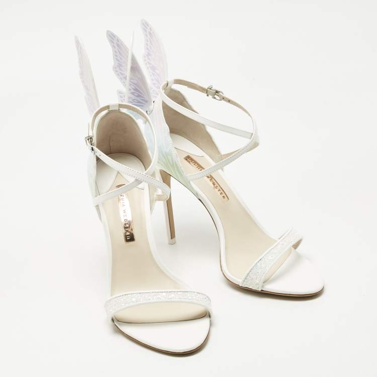 Pre Owned Sophia Webster Multicolor Patent Leather Chiara Butterfly Sandals Size 41