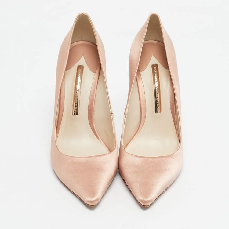 Pre Owned Sophia Webster Pink Satin Coco Crystal Pumps Size 37.5