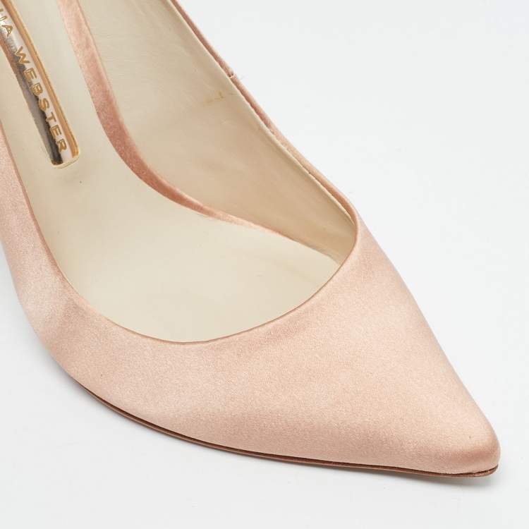 Pre Owned Sophia Webster Pink Satin Coco Crystal Pumps Size 37.5