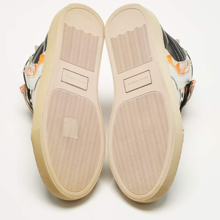 Pre Owned Sophia Webster Multicolor Leather and Glitter Riko High Top Sneakers Size 36